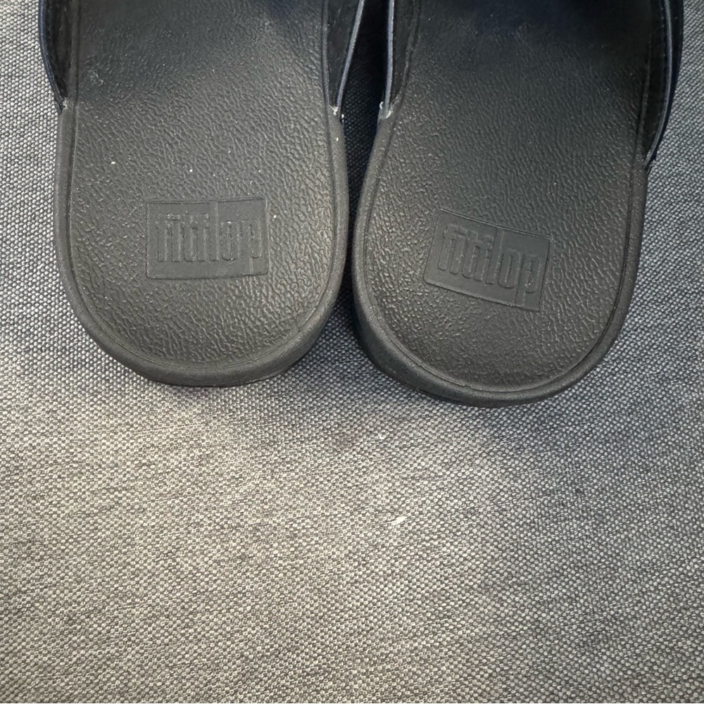 Fitflop Lulu Padded Ladies Cross Slide Sandals Black Size 10 - Picture 4 of 5